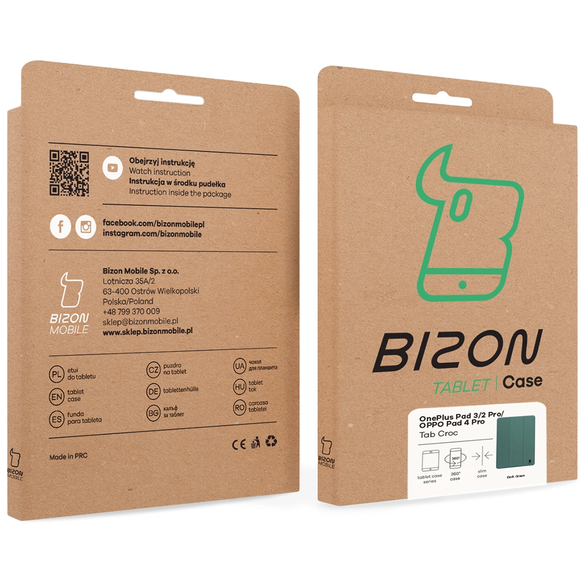 Kraftowe pudełko Bizon Case z dedykowaną etykietą do OnePlus Pad 3 / OnePlus Pad 2 Pro / OPPO Pad 4 Pro